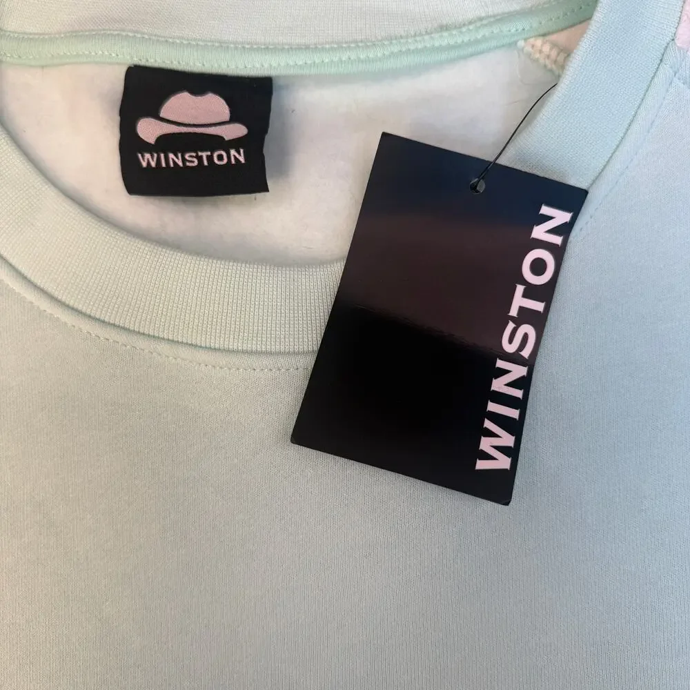 NWT Mens Winston 3XLT Sweat Shirt Mint Green White Black Soft Warm Shirt Gift